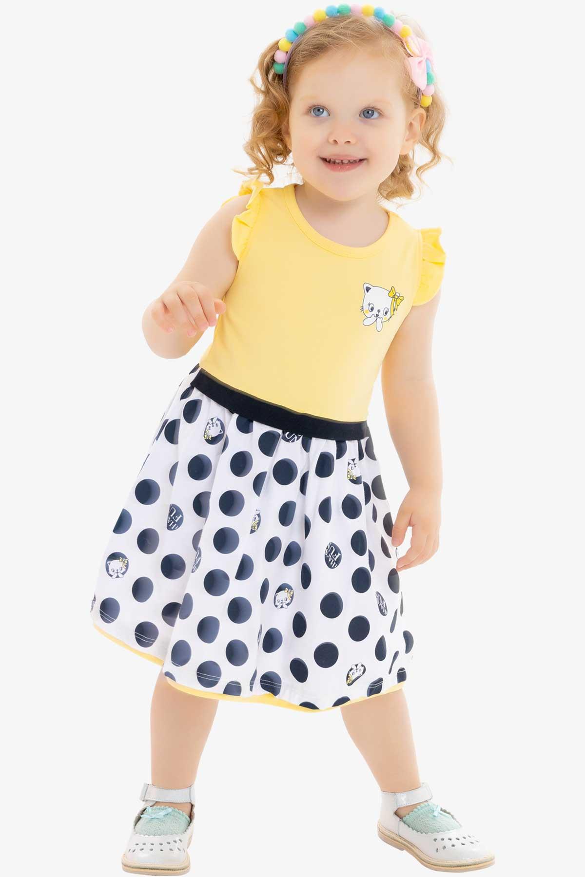 Breeze Kız Bebek Elbise Puantiyeli Sarı (1.5 Yaş)