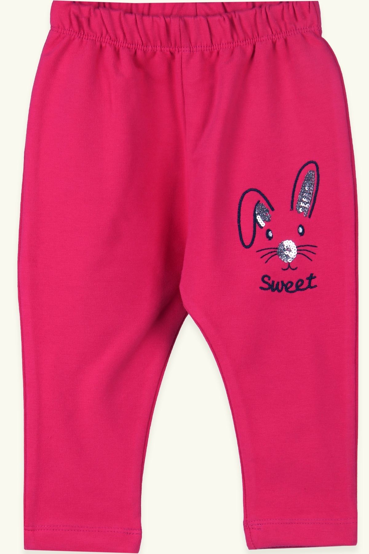 Breeze Kız Bebek Eşofman Altı Basic Nakışlı Fuşya (9 Ay-3 Yaş)