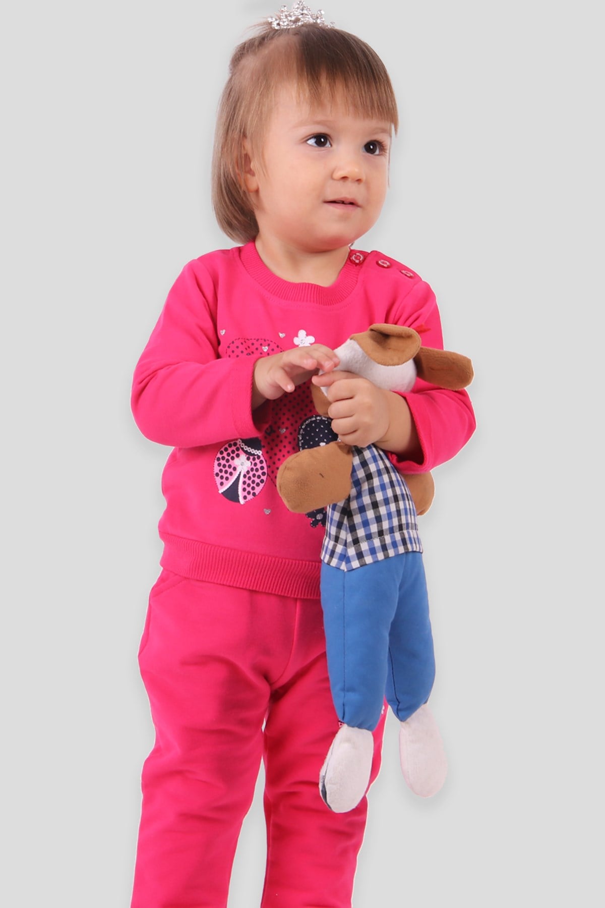 Breeze Kız Bebek Eşofman Takımı Kalpli Fuşya (6 Ay-2 Yaş)
