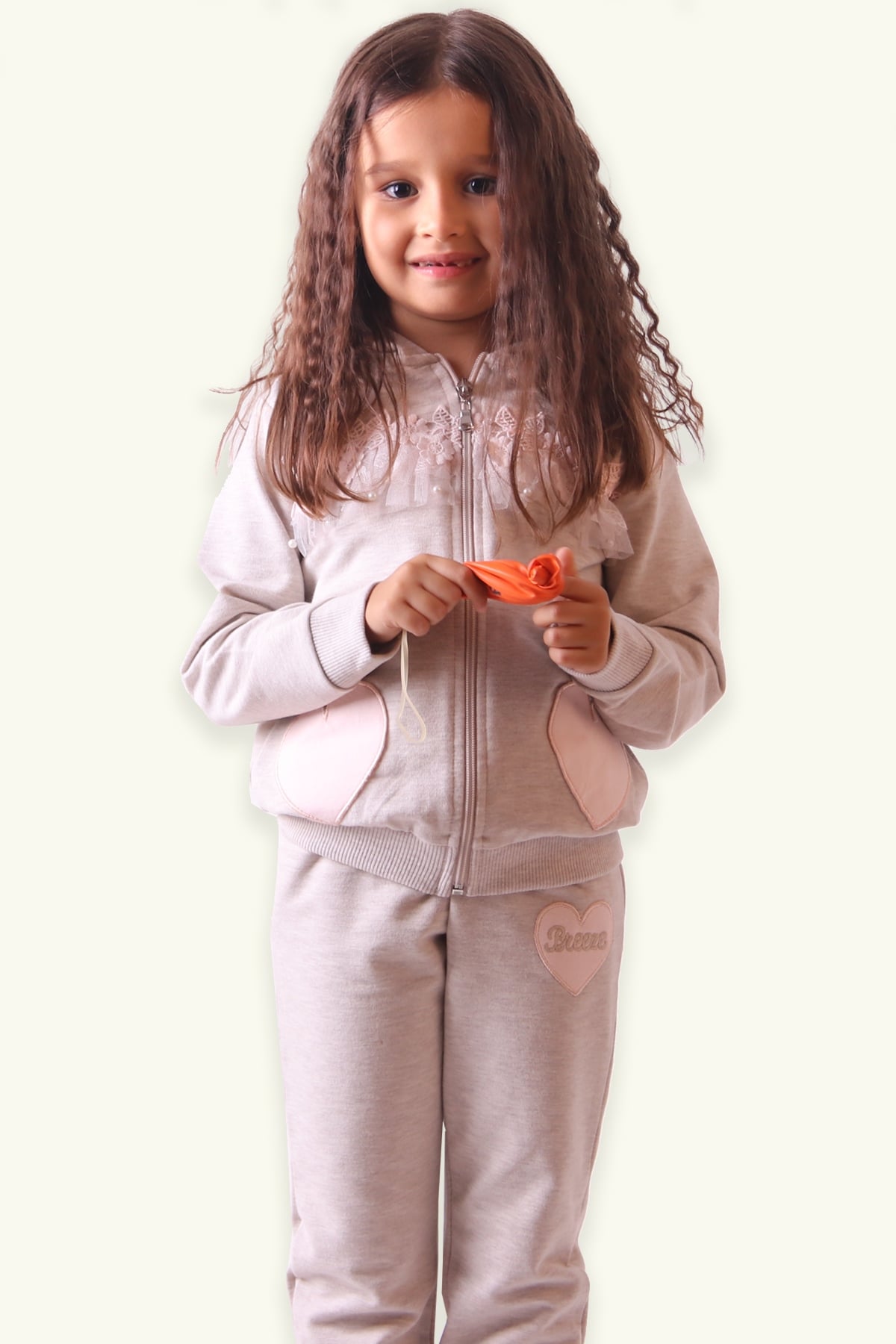 Breeze Kız Bebek Eşofman Takımı Kapüşonlu Bej (1.5 Yaş)