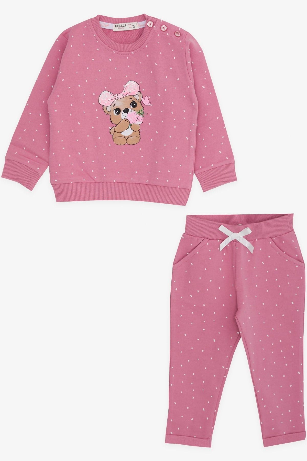 Breeze Kız Bebek Eşofman Takımı Koala Baskılı Gülkurusu (6 Ay-2 Yaş)