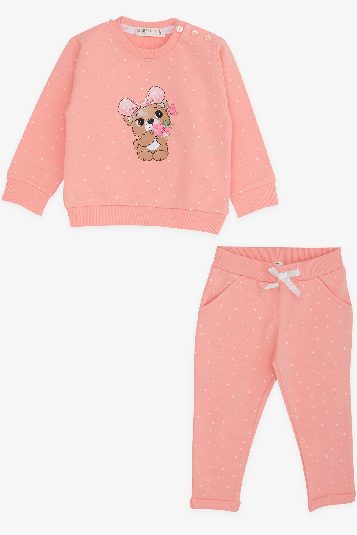 Breeze Kız Bebek Eşofman Takımı Koala Baskılı Somon (6 Ay-2 Yaş)
