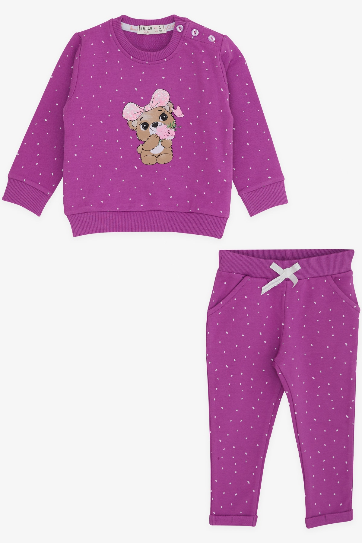 Breeze Kız Bebek Eşofman Takımı Koala Baskılı Mor (6 Ay-2 Yaş)