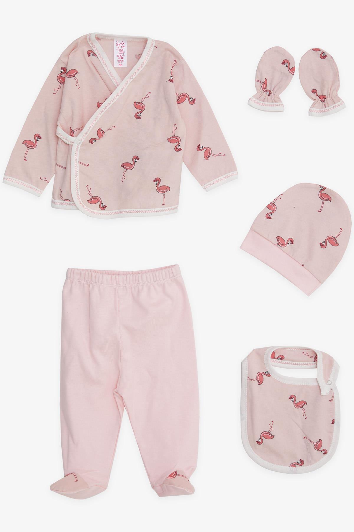 Breeze Kız Bebek Hastane Çıkışı 5 li Flamingo Desenli Pudra (0-)