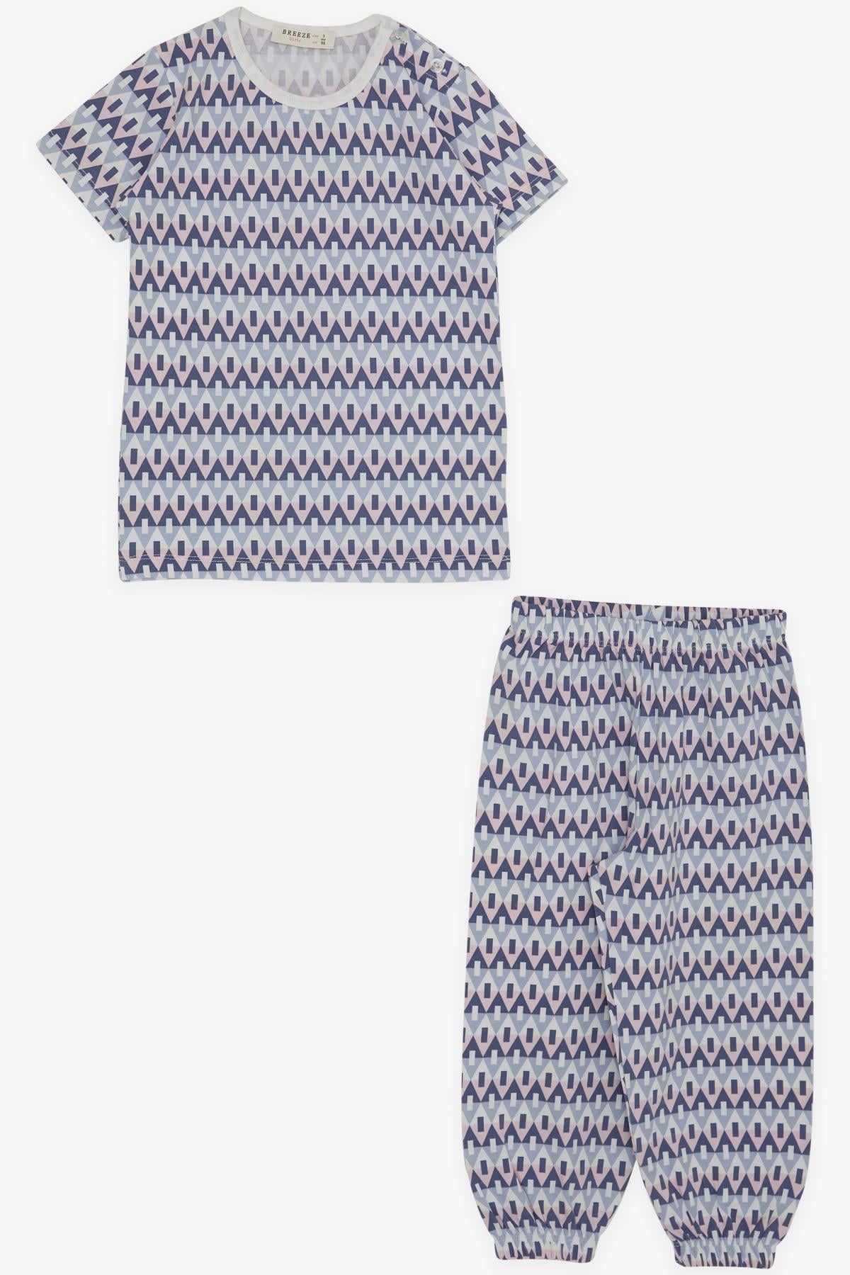 Breeze Kız Bebek Kısa Kollu Pijama Takımı Desenli Karışık Renk (9 Ay-3 Yaş)