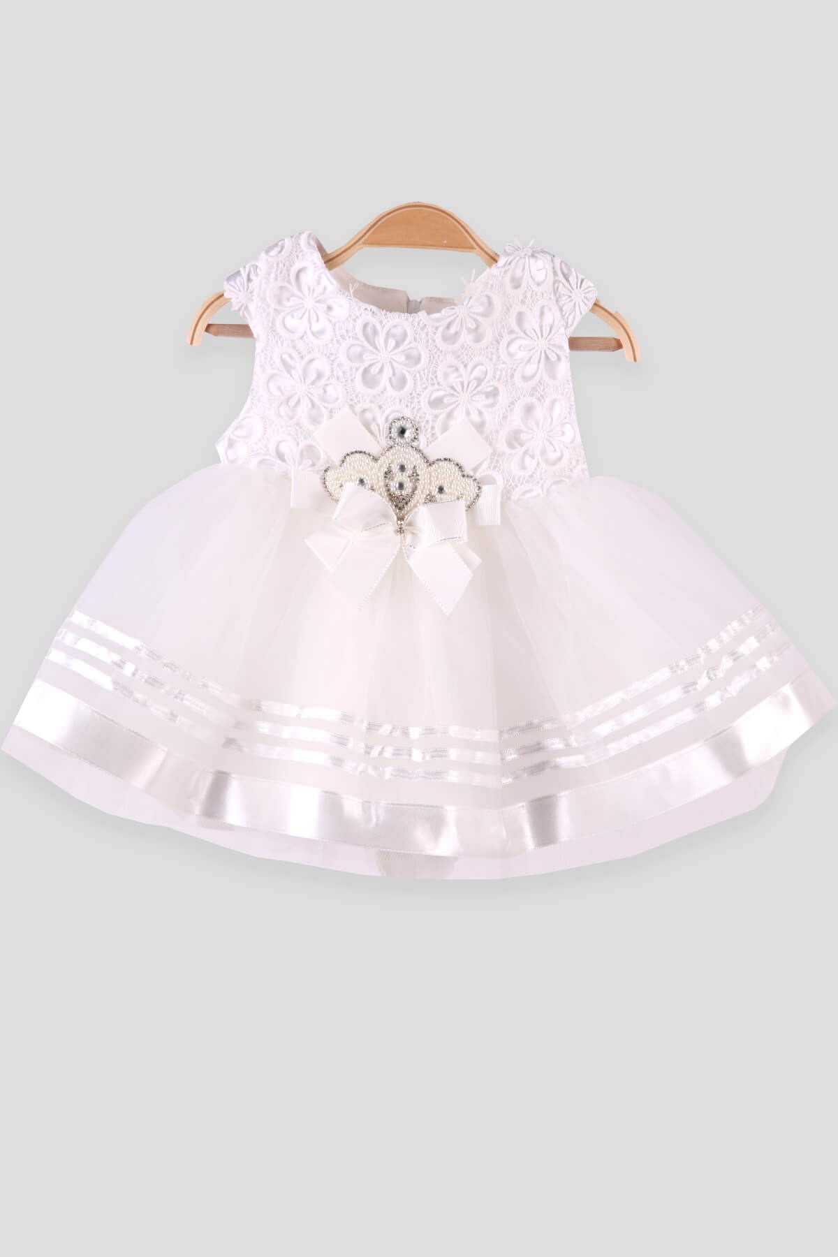 Kız Bebek Mevlüt Elbisesi Çiçekli Ekru 0-3 Ay | Breeze Bebek
