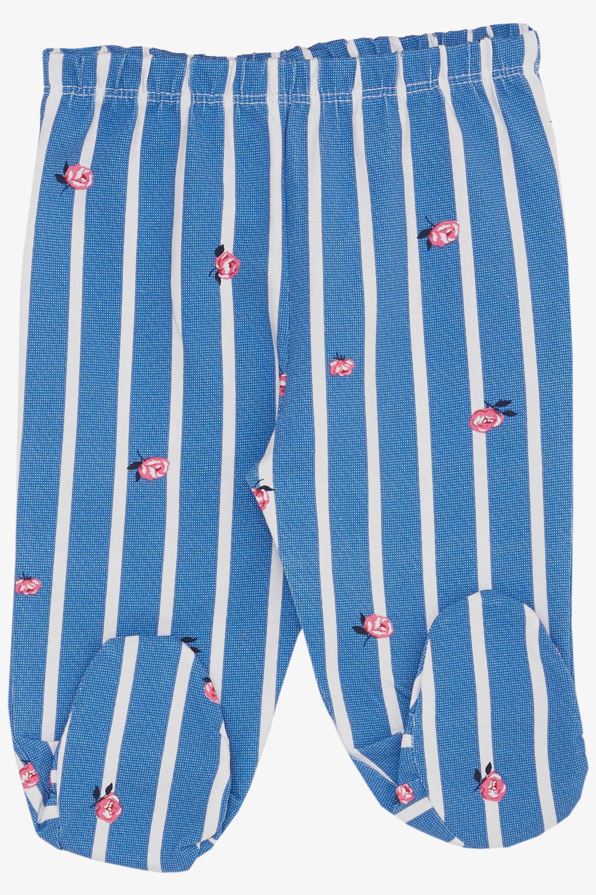 Breeze Kız Bebek Patikli Alt Gül Desenli Mavi (6 Ay)
