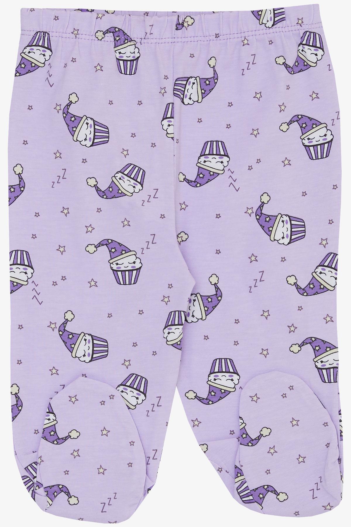 Breeze Kız Bebek Patikli Alt Sevimli Mısır Patlağı Desenli Lila (6 Ay)