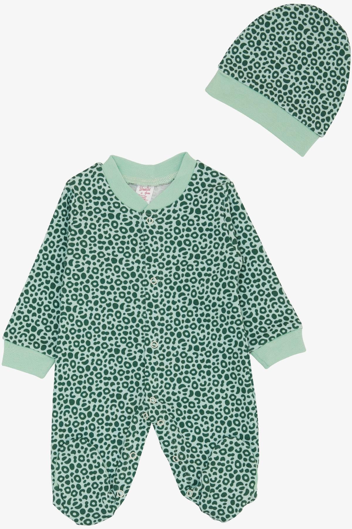Breeze Kız Bebek Patikli Tulum Benek Desenli Mint Yeşili (0-6 Ay)