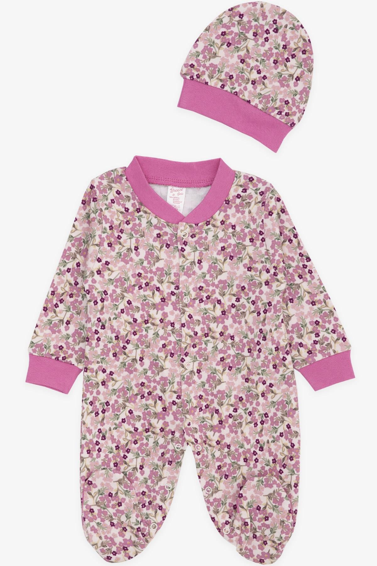 Breeze Kız Bebek Patikli Tulum Çiçek Desenli Karışık Renk (0-3 Ay-6 Ay)