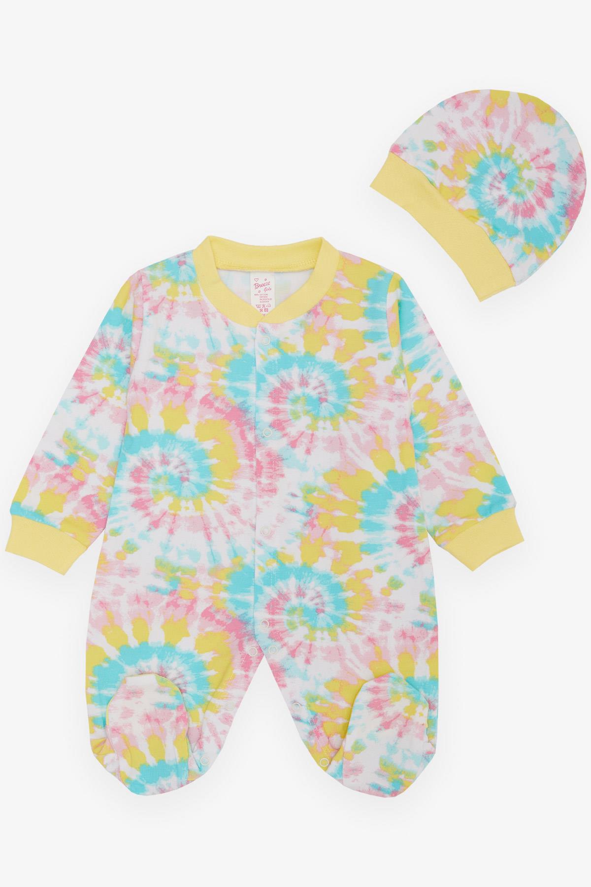 Breeze Kız Bebek Patikli Tulum Renkli Desenli Karışık Renk (0-3-6 Ay)