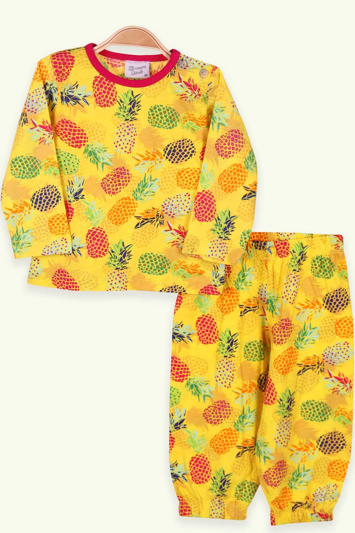 Breeze Kız Bebek Pijama Takımı Ananas Sarı (9 Ay-3 Yaş)