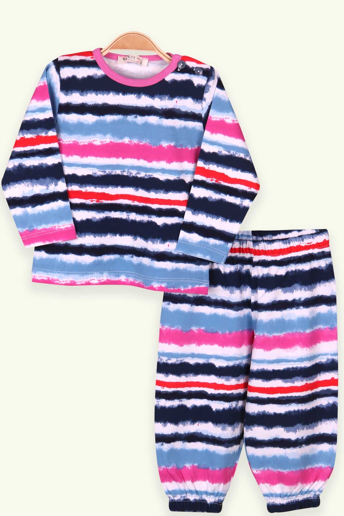 Breeze Kız Bebek Pijama Takımı Batik Desenli Karışık Renk (9 Ay-3 Yaş)