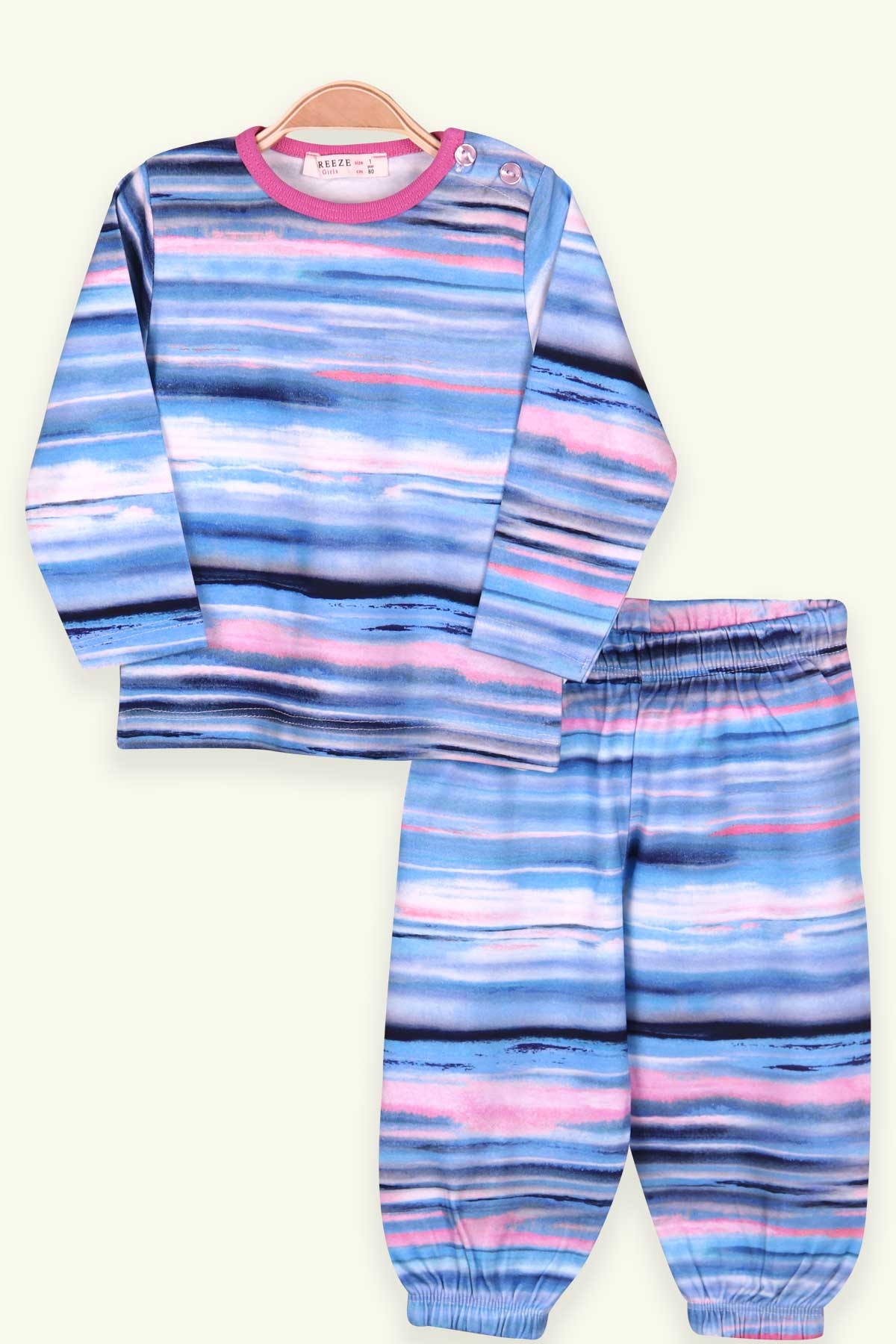 Breeze Kız Bebek Pijama Takımı Batik Desenli Karışık Renk (9 Ay-3 Yaş)