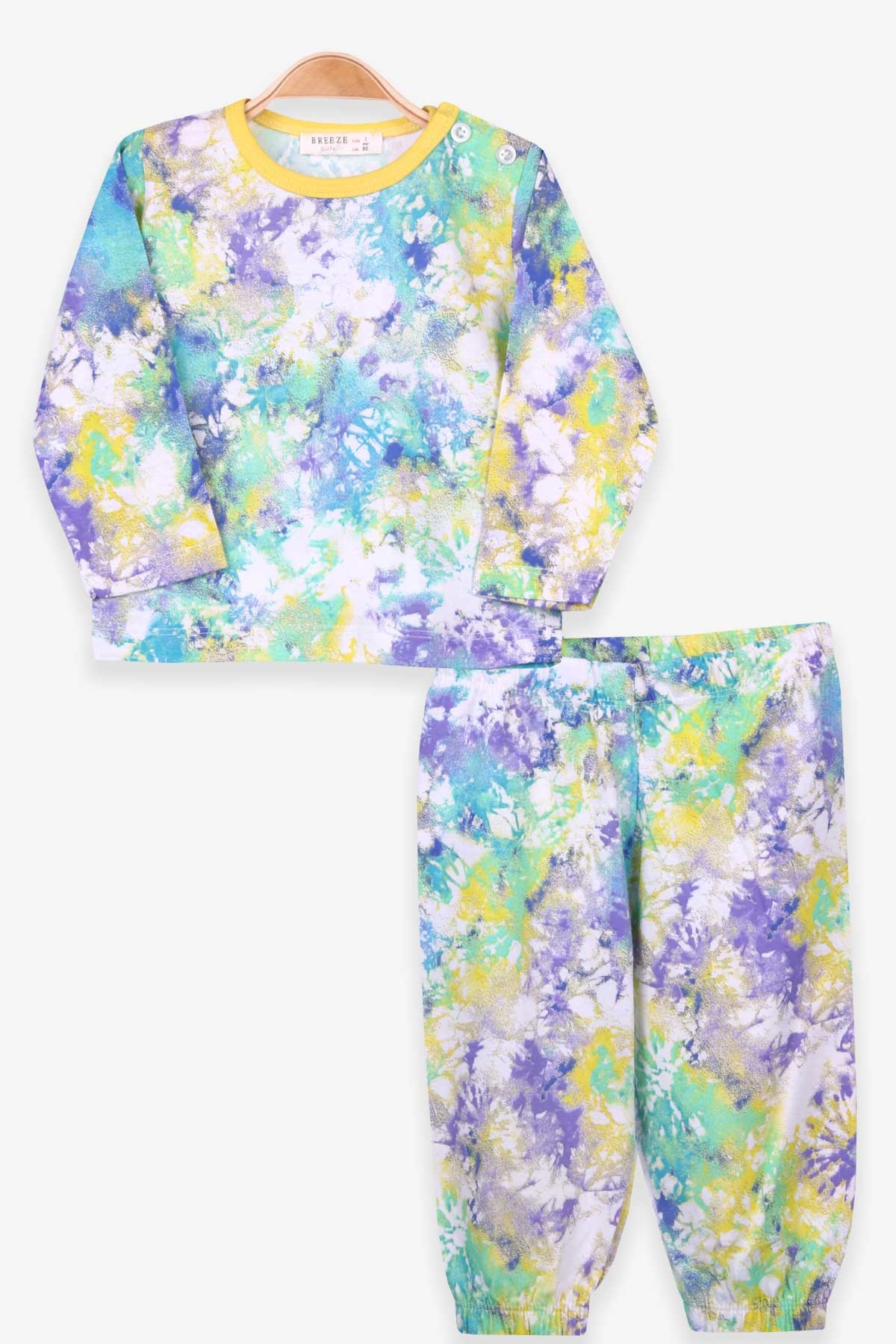 Breeze Kız Bebek Pijama Takımı Batik Desenli Karışık Renk (9 Ay-3 Yaş)