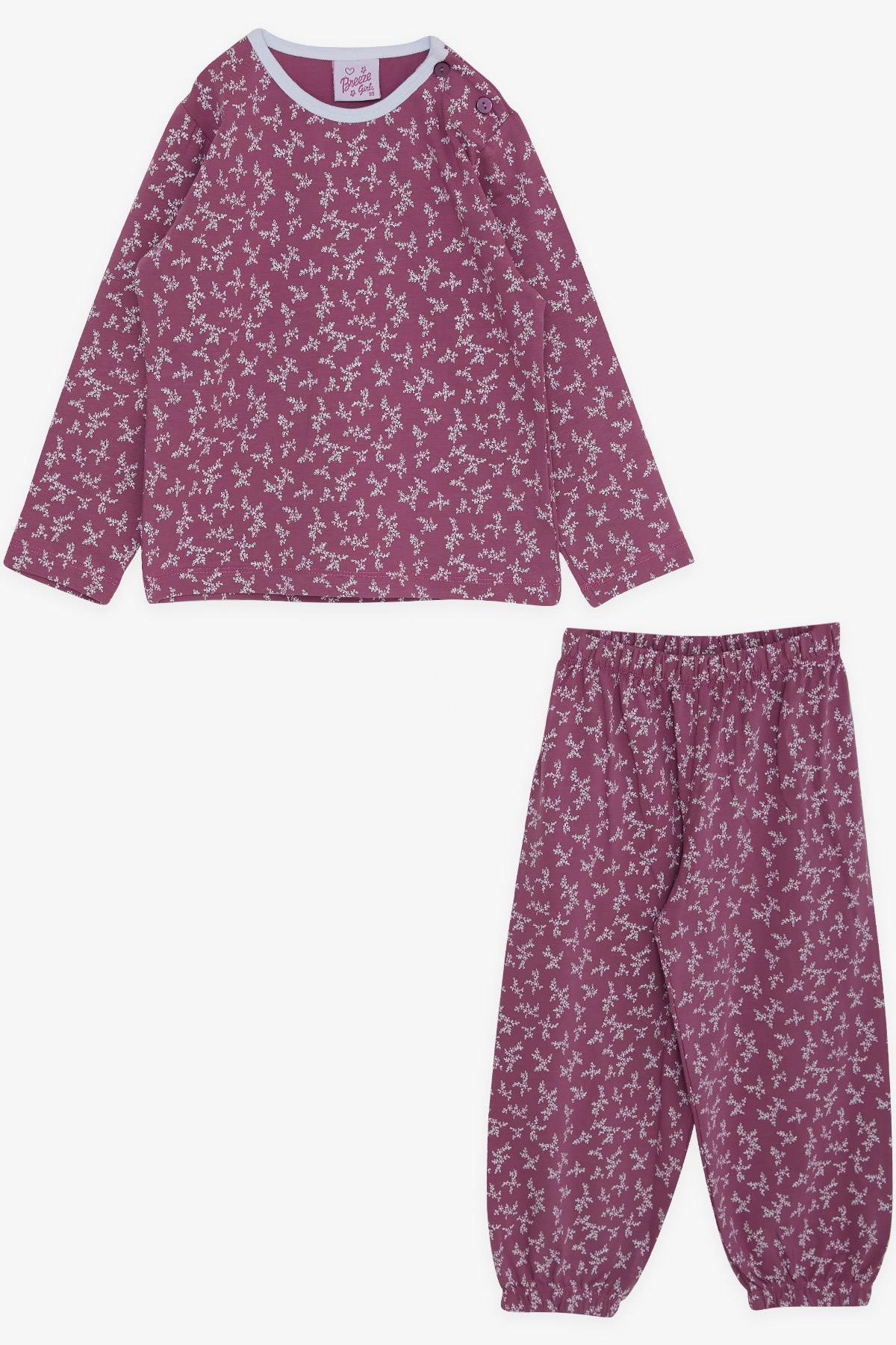 Breeze Kız Bebek Pijama Takımı Çiçek Desenli Mürdüm (9 Ay-3 Yaş)