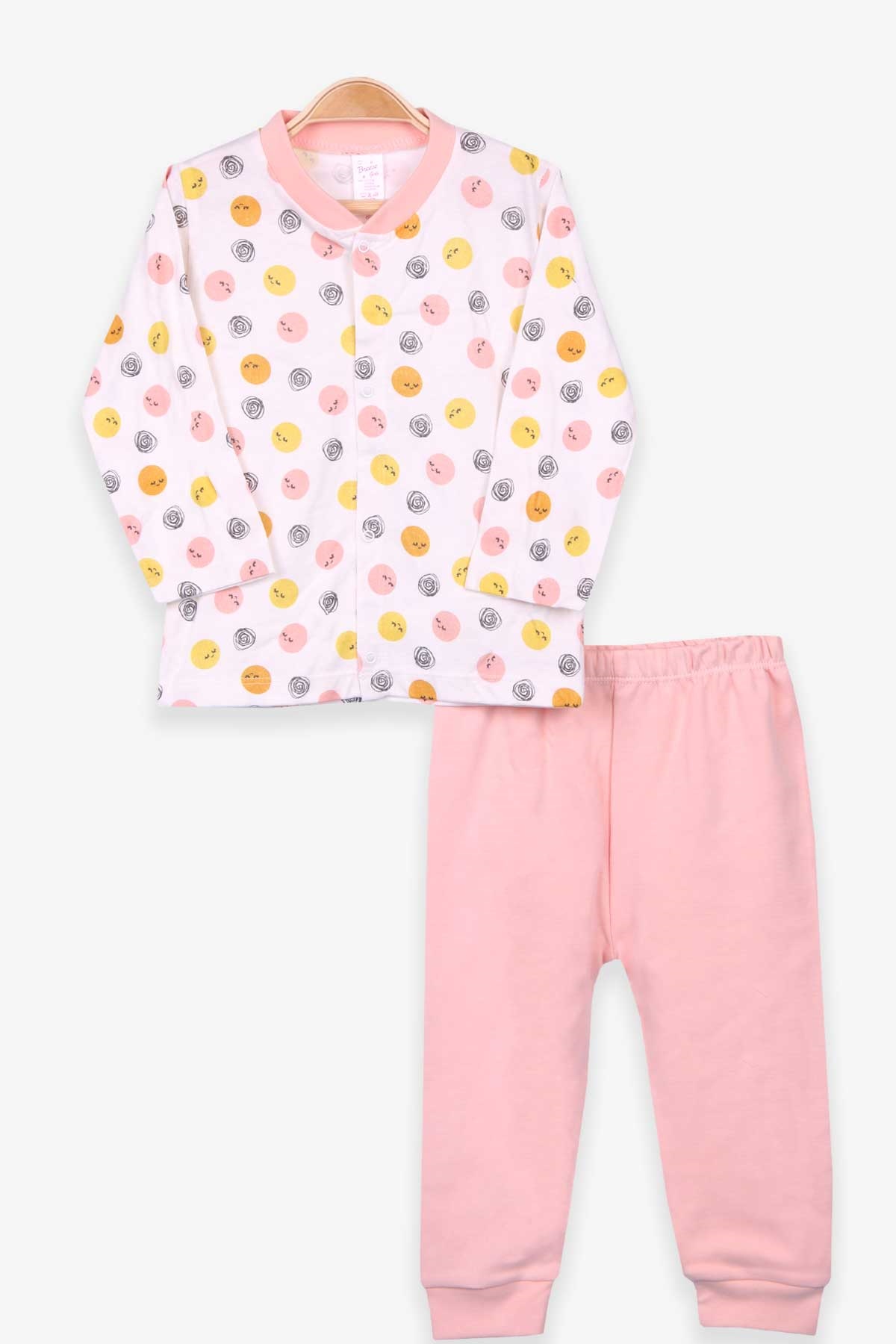 Breeze Kız Bebek Pijama Takımı Desenli Ekru (4 Ay-1 Yaş)