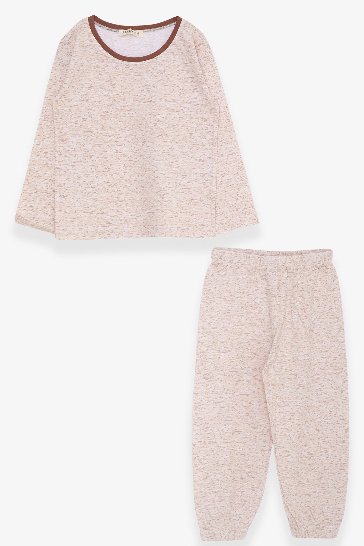 Breeze Kız Bebek Pijama Takımı Desenli Bej Melanj (9 Ay-3 Yaş)