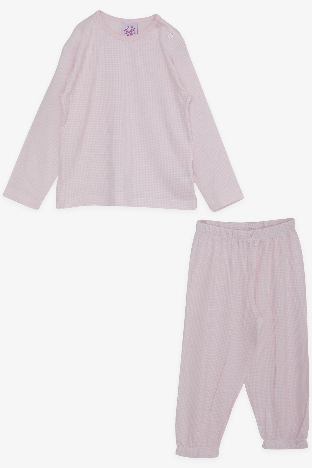 Breeze Kız Bebek Pijama Takımı Kazayağı Desenli Pembe (9 Ay-3 Yaş)