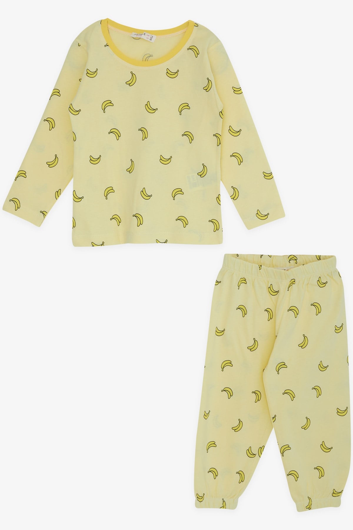 Breeze Kız Bebek Pijama Takımı Muz Desenli Sarı (9 Ay-1.5 Yaş)