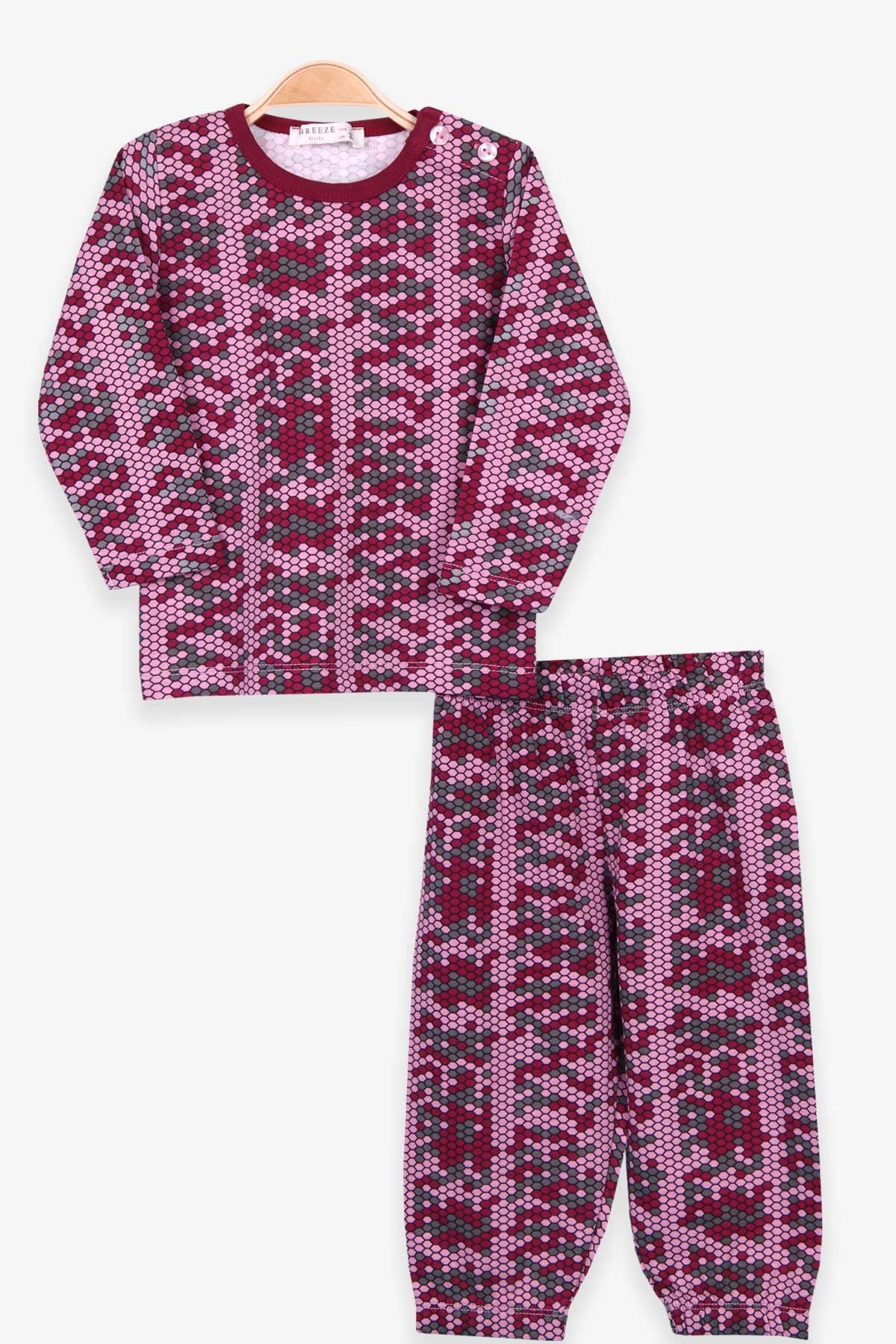 Breeze Kız Bebek Pijama Takımı Petek Desenli Karışık Renk (9 Ay-3 Yaş)