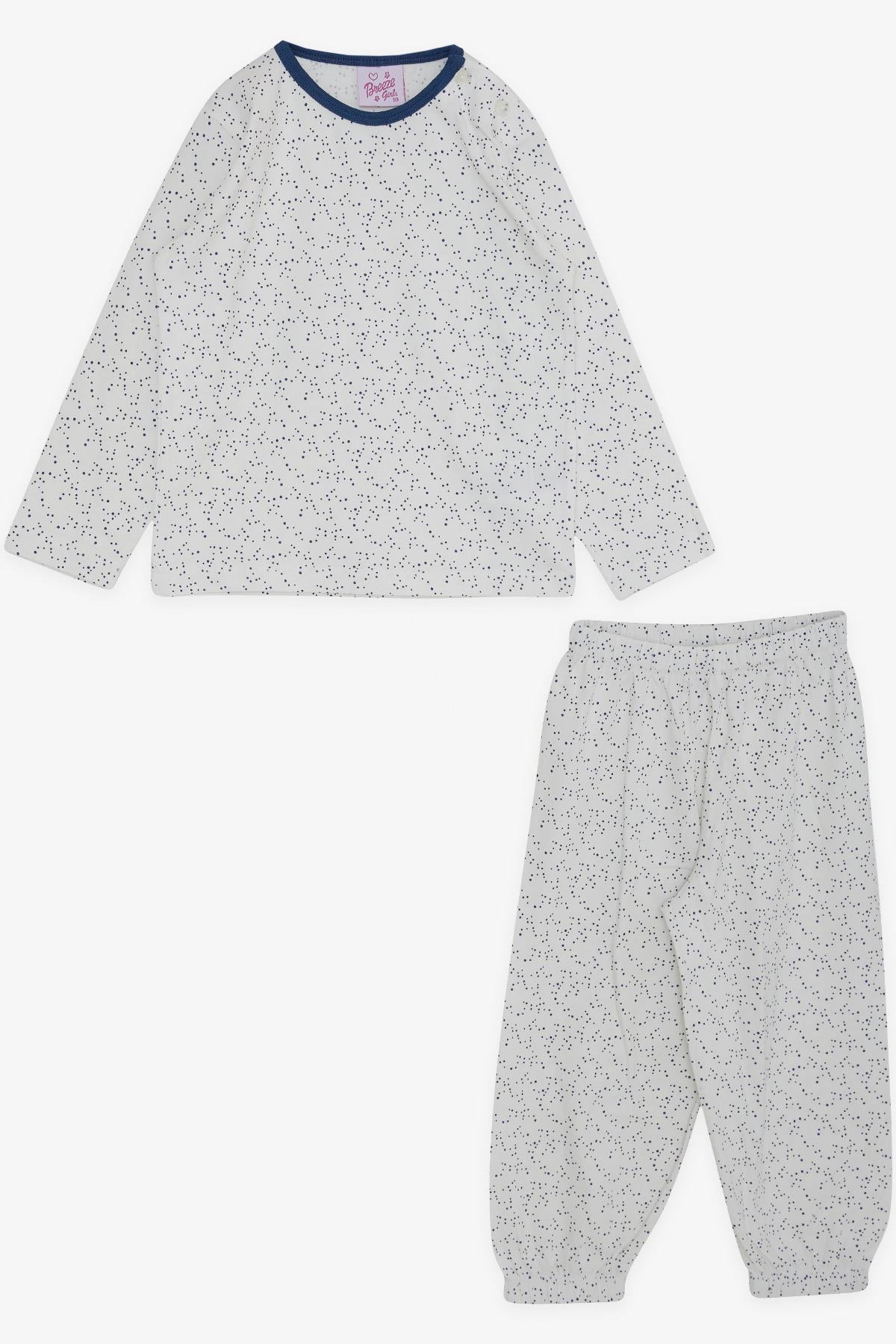 Breeze Kız Bebek Pijama Takımı Puantiye Desenli Ekru (9 Ay-3 Yaş)