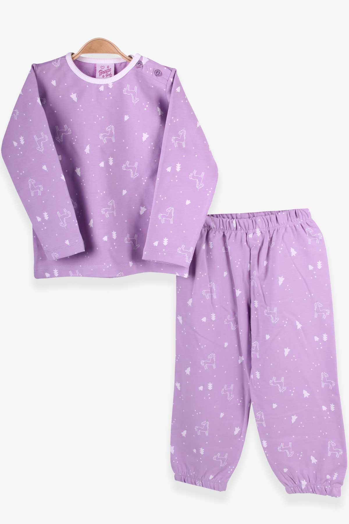 Breeze Kız Bebek Pijama Takımı Unicorn Desenli Lila (9 Ay-3 Yaş)