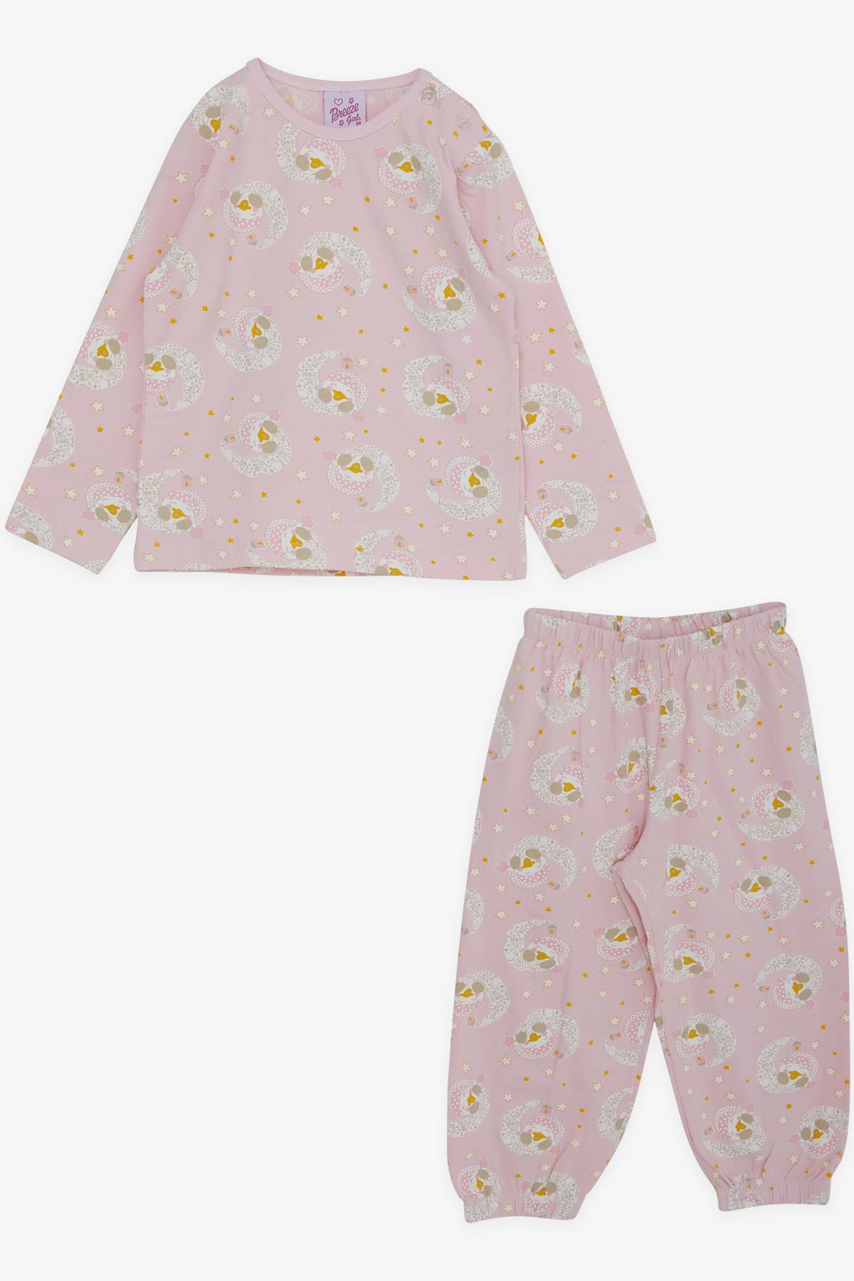 Breeze Kız Bebek Pijama Takımı Uykucu Sevimli Ördekcik Desenli Pembe (9 Ay-3 Yaş)