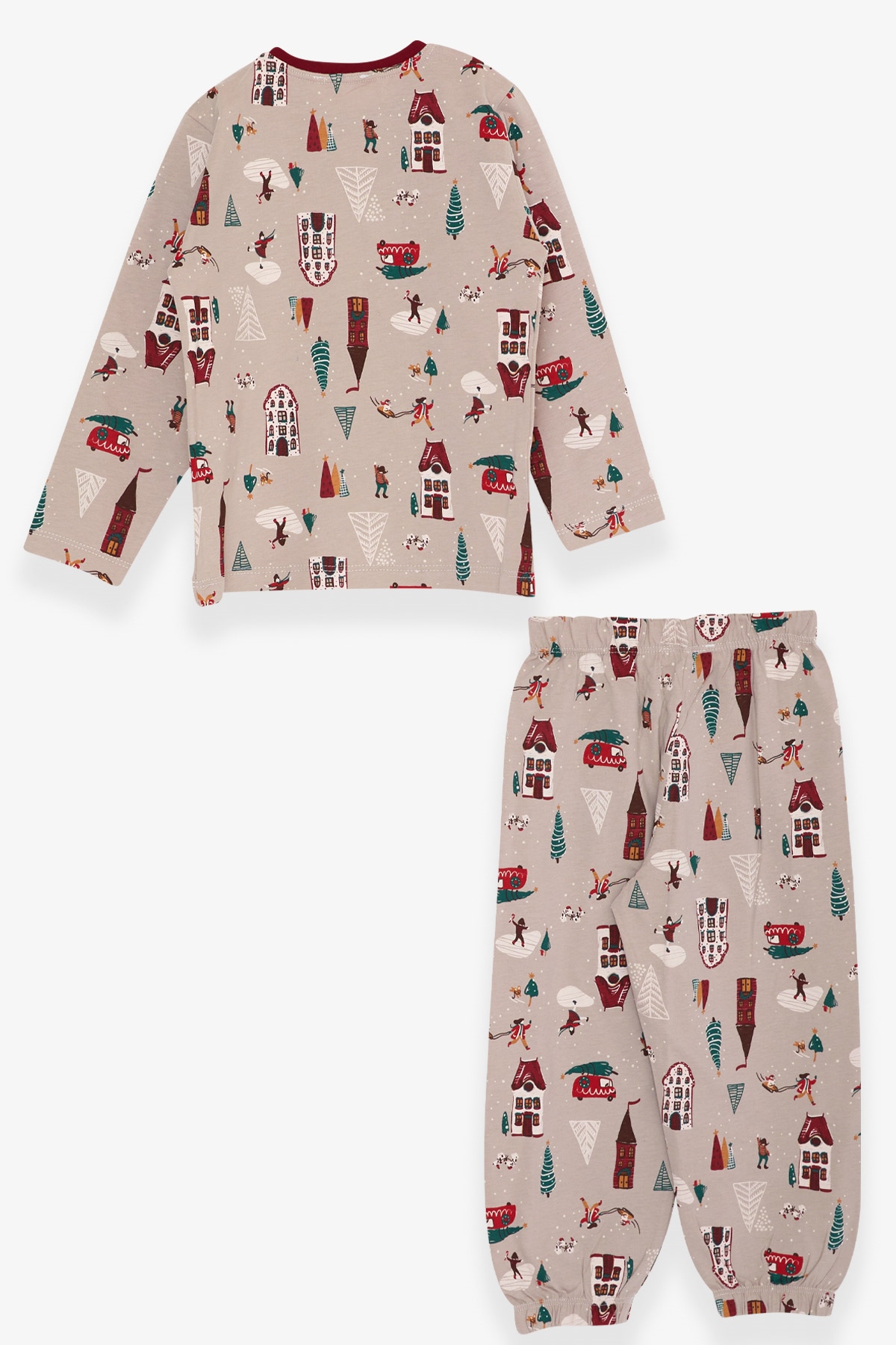 Kız Bebek Pijama Takımı Yılbaşı Temalı Vizon 1 Yaş - Eğlenceli Kız Çocuk  Pijamaları| Breeze