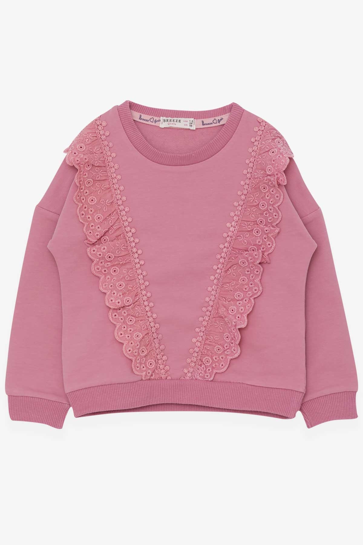 Breeze Kız Bebek Sweatshirt Güpürlü Gülkurusu (1.5 Yaş)