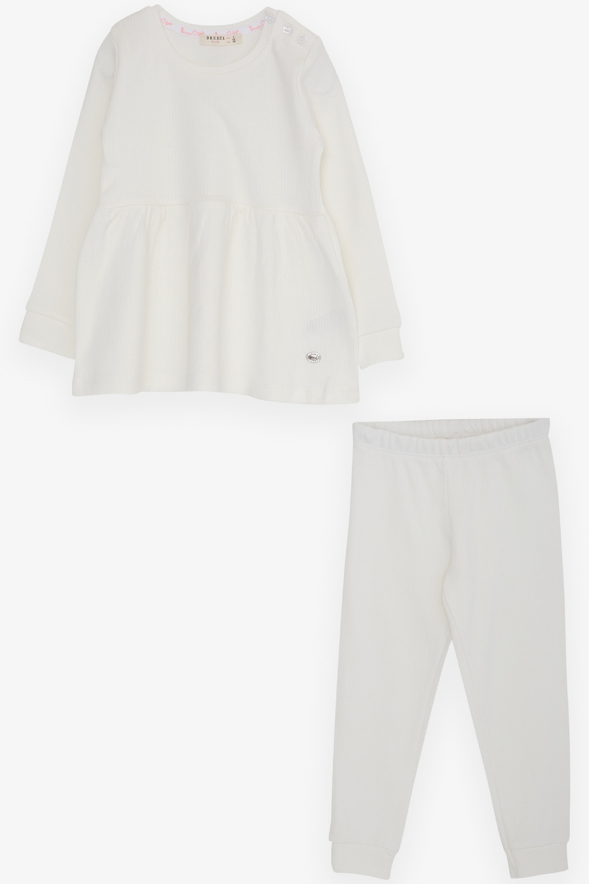Breeze Kız Bebek Taytlı Elbise Ekru (9 Ay-3 Yaş)