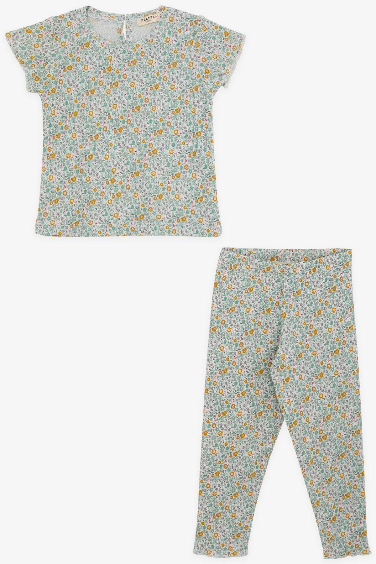 Breeze Kız Bebek Taytlı Takım Çiçek Desenli Karışık Renk (9 Ay-3 Yaş)