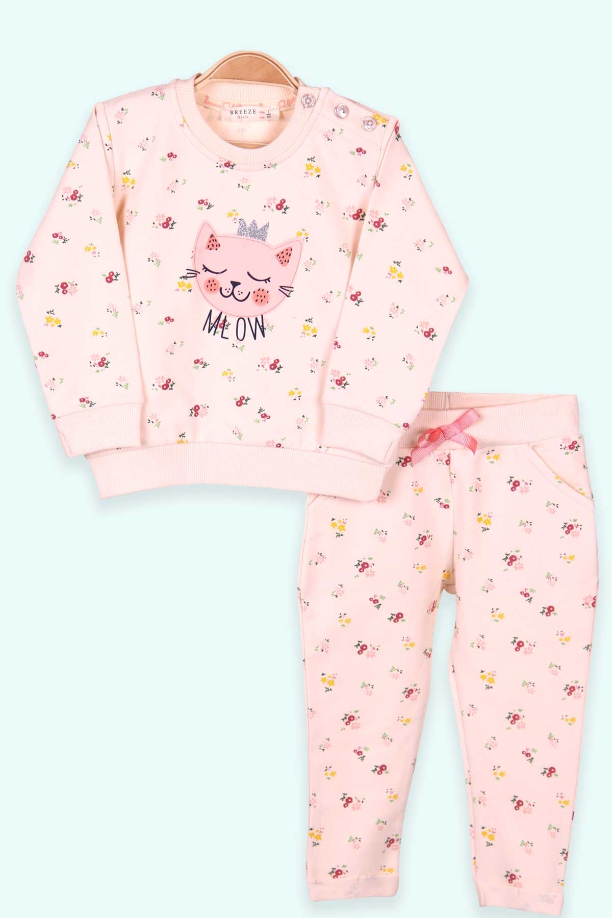 Breeze Kız Bebek Taytlı Takım Çiçekli Krem (6 Ay-2 Yaş)