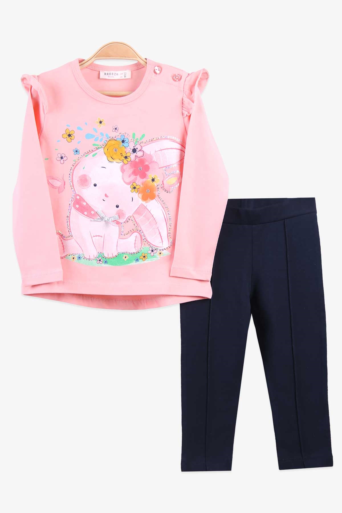 Breeze Kız Bebek Taytlı Takım Pullu Somon (1.5 Yaş)