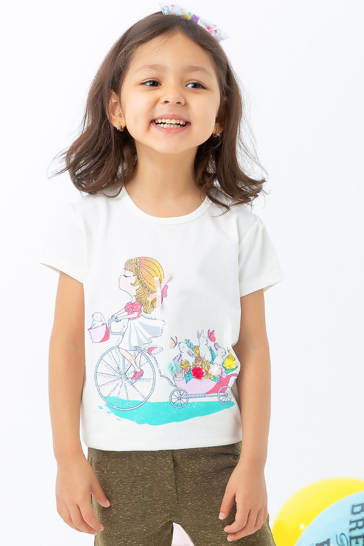 Breeze Kız Bebek Tişört Baskılı Ekru (1.5 Yaş)