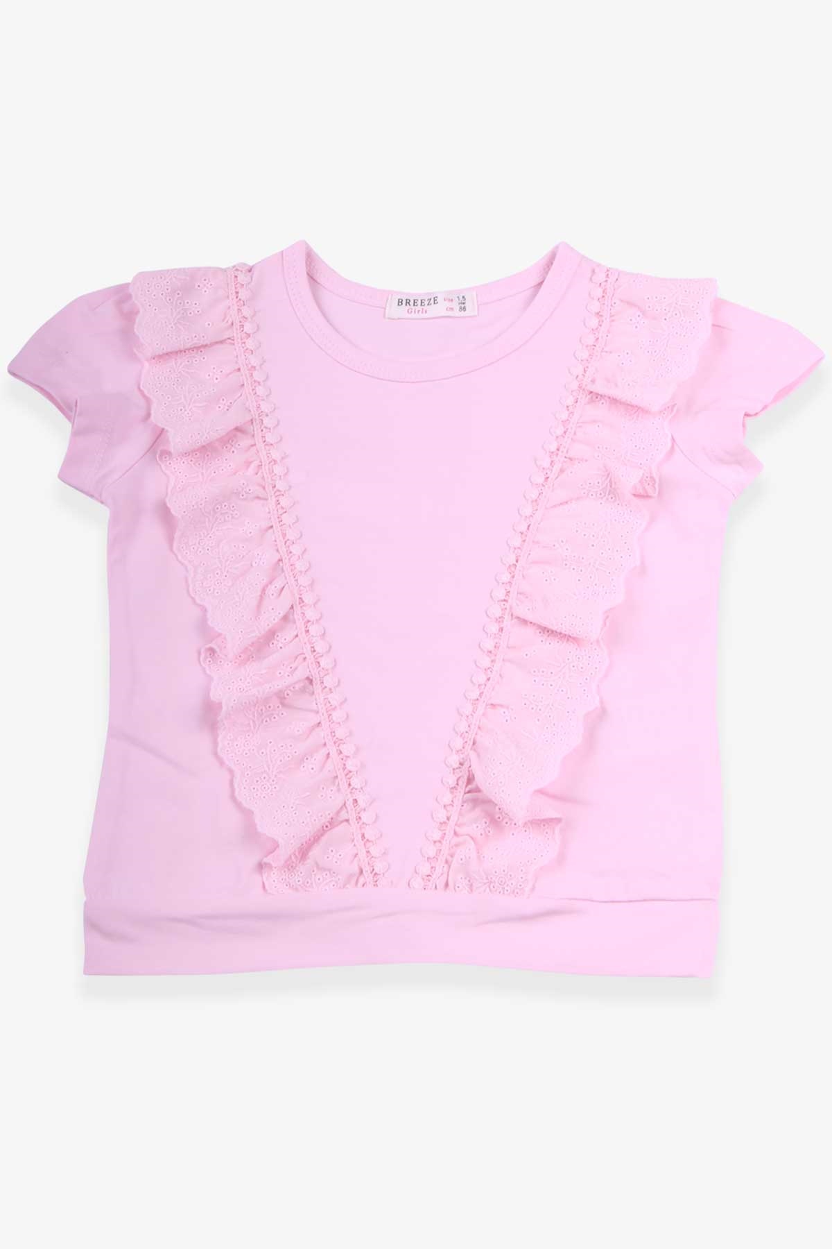 Breeze Kız Bebek Tişört Güpürlü Pudra (1.5 Yaş)