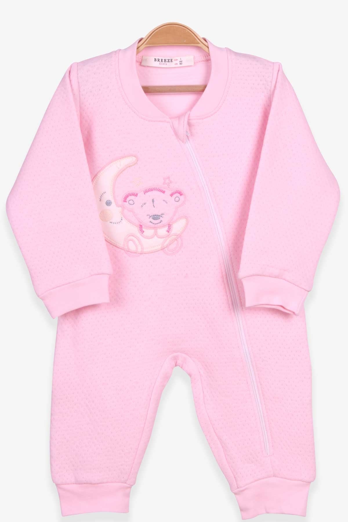 Breeze Kız Bebek Tulum Ayı Nakışlı Pudra (4 Ay-1.5 Yaş)