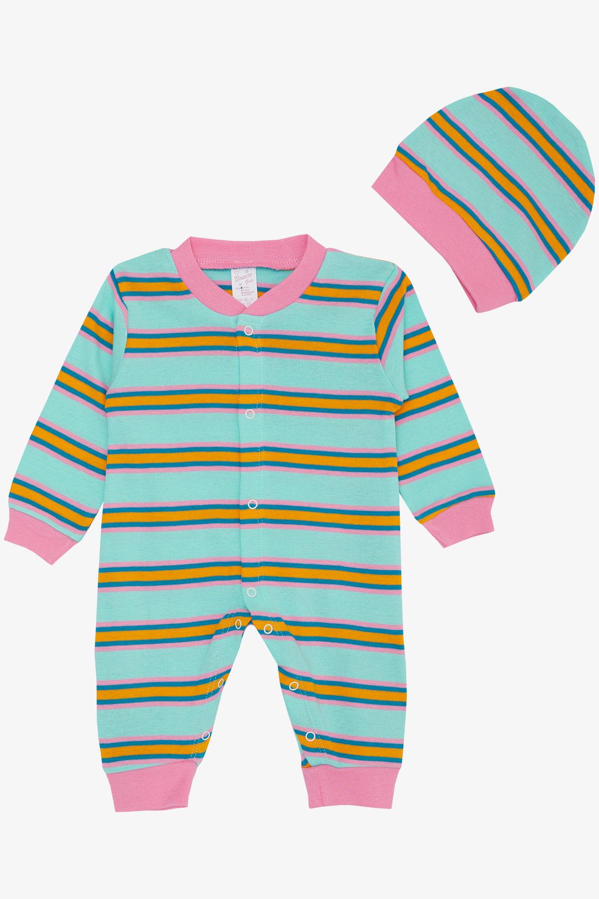 Breeze Kız Bebek Tulum Çizgili Karışık Renk (0-6 Ay)