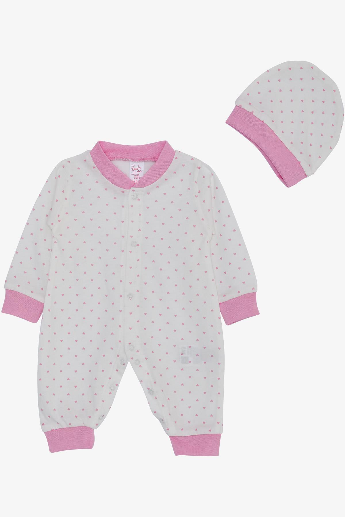 Breeze Kız Bebek Tulum Puantiye Desenli Ekru (0-6 Ay)
