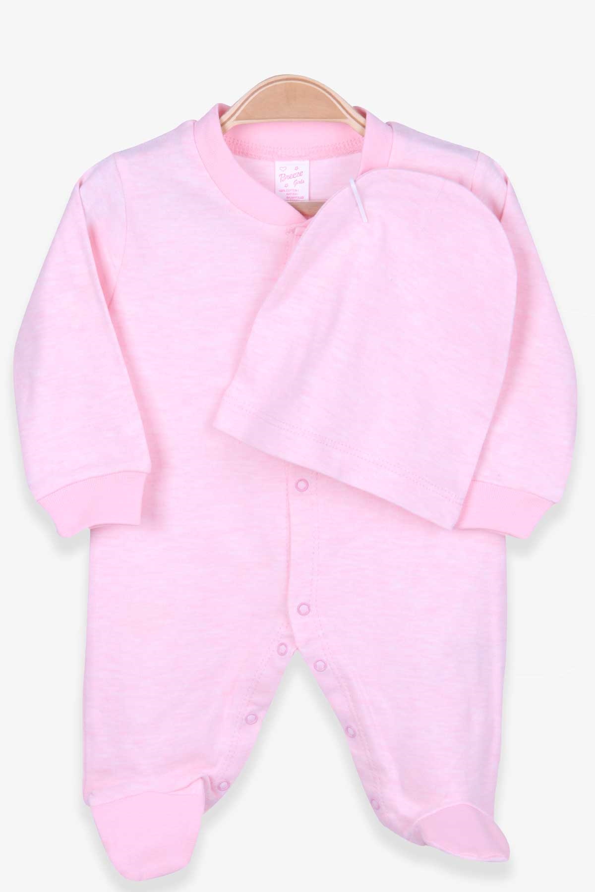 Breeze Kız Bebek Tulum Tavşancık Nakışlı Pudra (0-3 Ay-6 Ay)