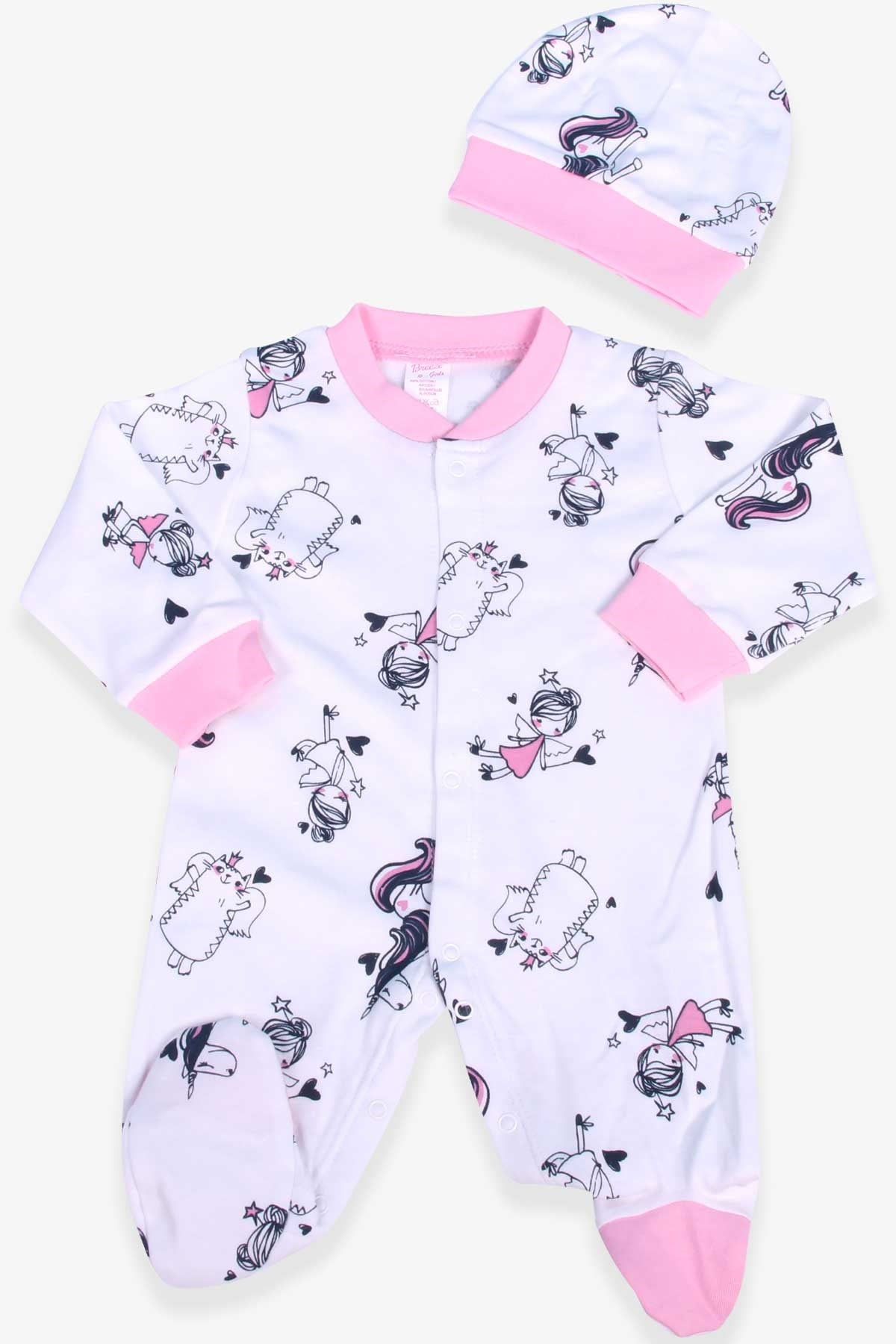 Breeze Kız Bebek Tulum Unicorn Şapkalı Set Ekru (0-3 Ay-6 Ay)