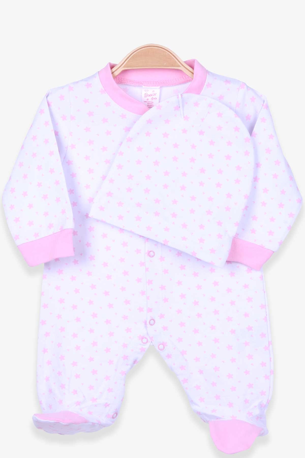 Breeze Kız Bebek Tulum Yıldız Desenli Beyaz (0-3-6 Ay)