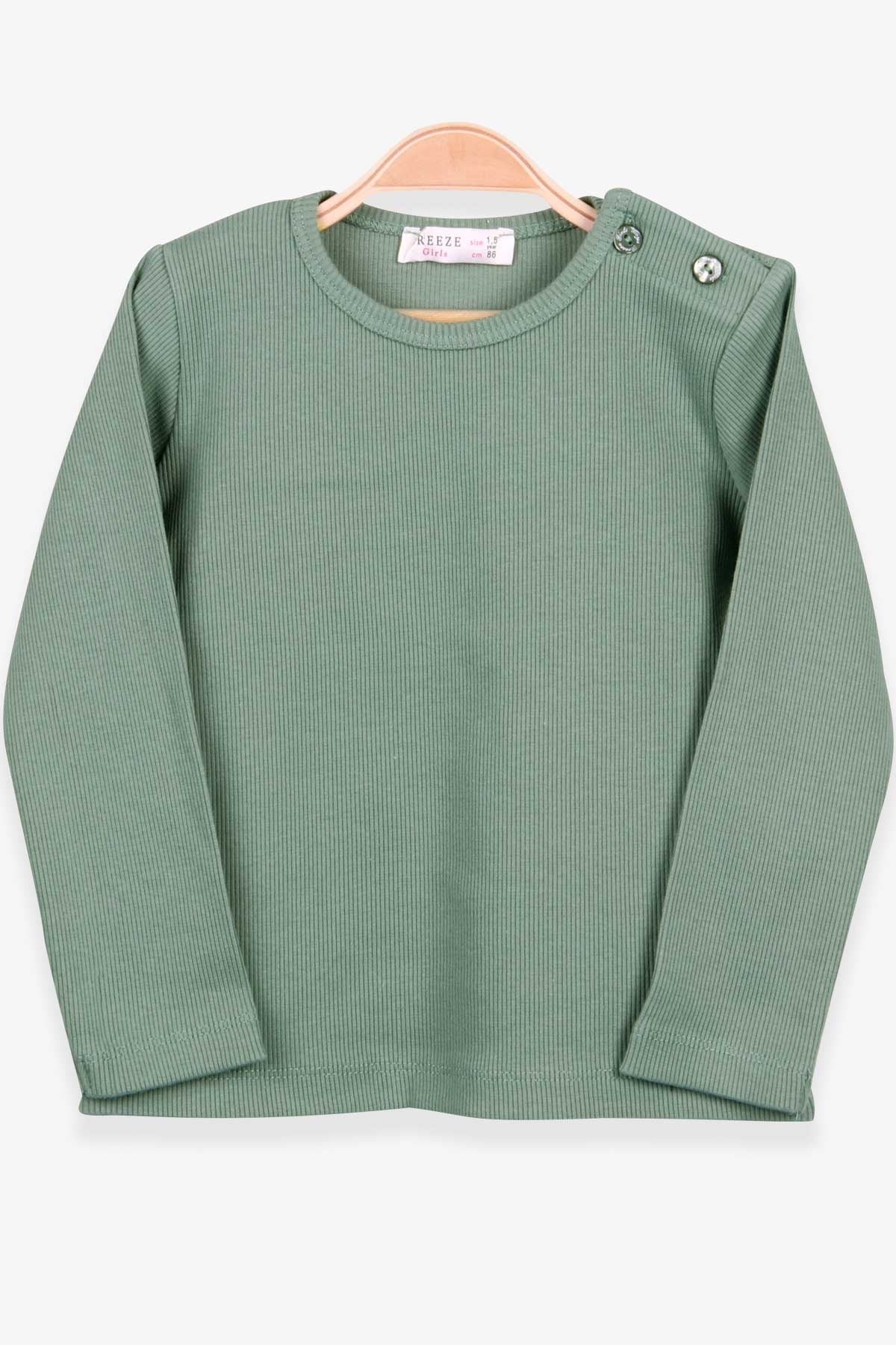Breeze Kız Bebek Uzun Kol Tişört Patlı Mint Yeşili (9 Ay-3 Yaş)