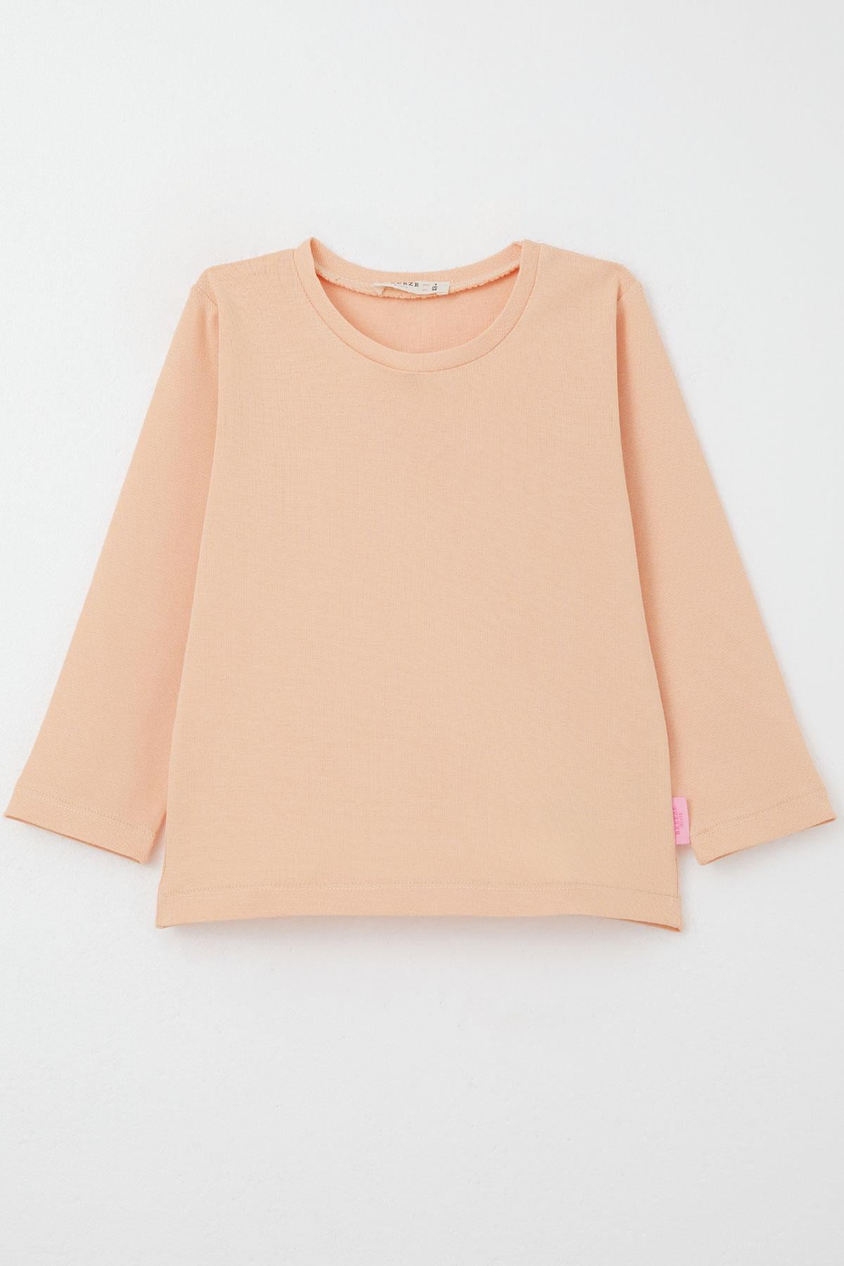 Breeze Kız Bebek Uzun Kollu Tişört Basic Somon (9 Ay-3 Yaş)
