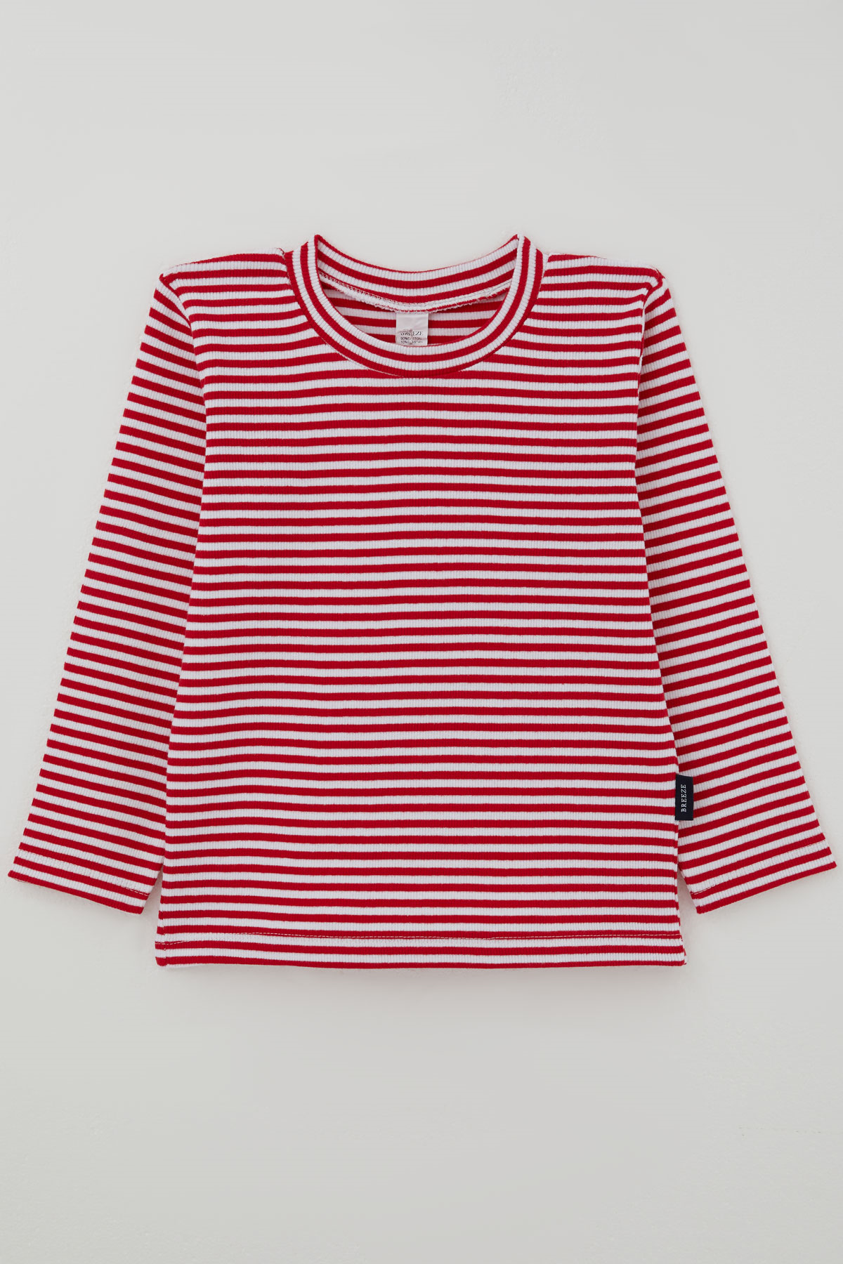 Breeze Kız Bebek Uzun Kollu Tişört Çizgili Kırmızı (9 Ay - 3 Yaş)