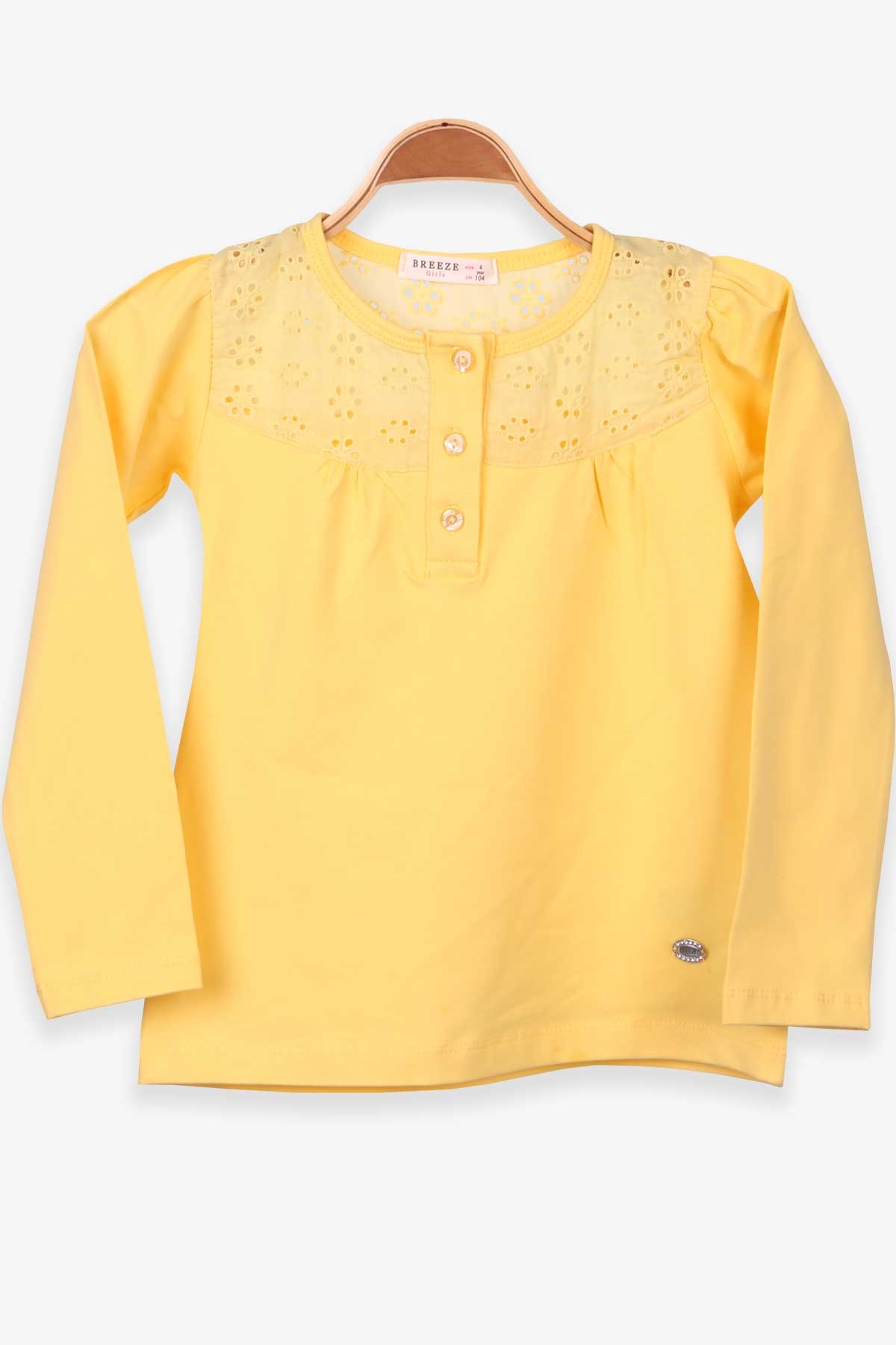 Breeze Kız Bebek Uzun Kollu Tişört Fistolu Sarı (9 Ay-3 Yaş)