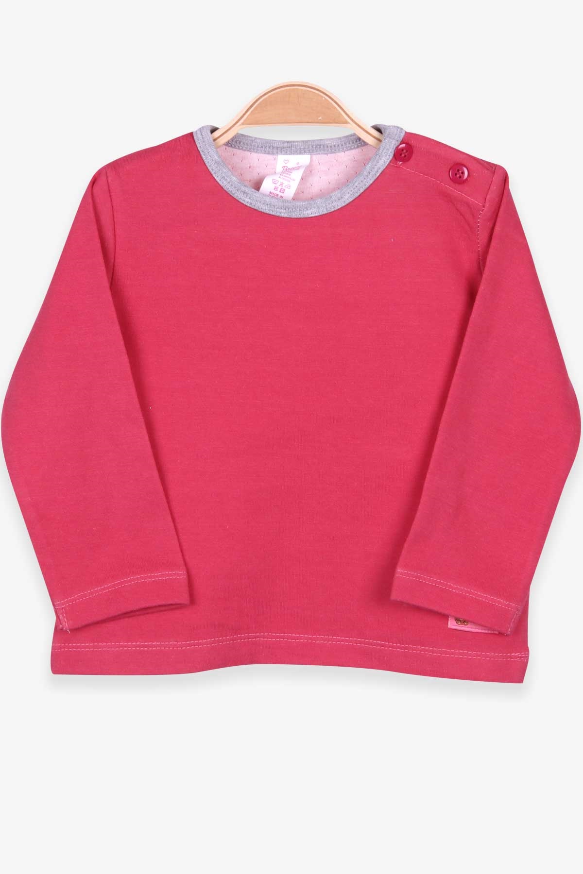 Breeze Kız Bebek Uzun Kollu Tişört Patlı Basic Gülkurusu (9 Ay-3 Yaş)