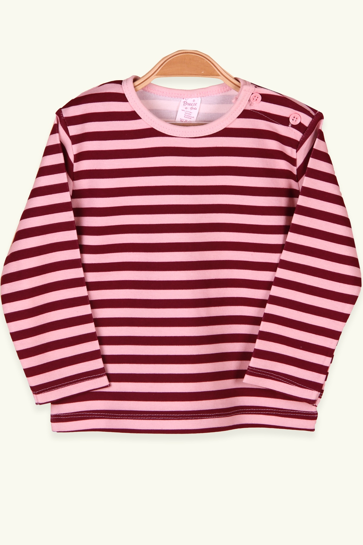 Breeze Kız Bebek Uzun Kollu Tişört Patlı Pembe (9 Ay)