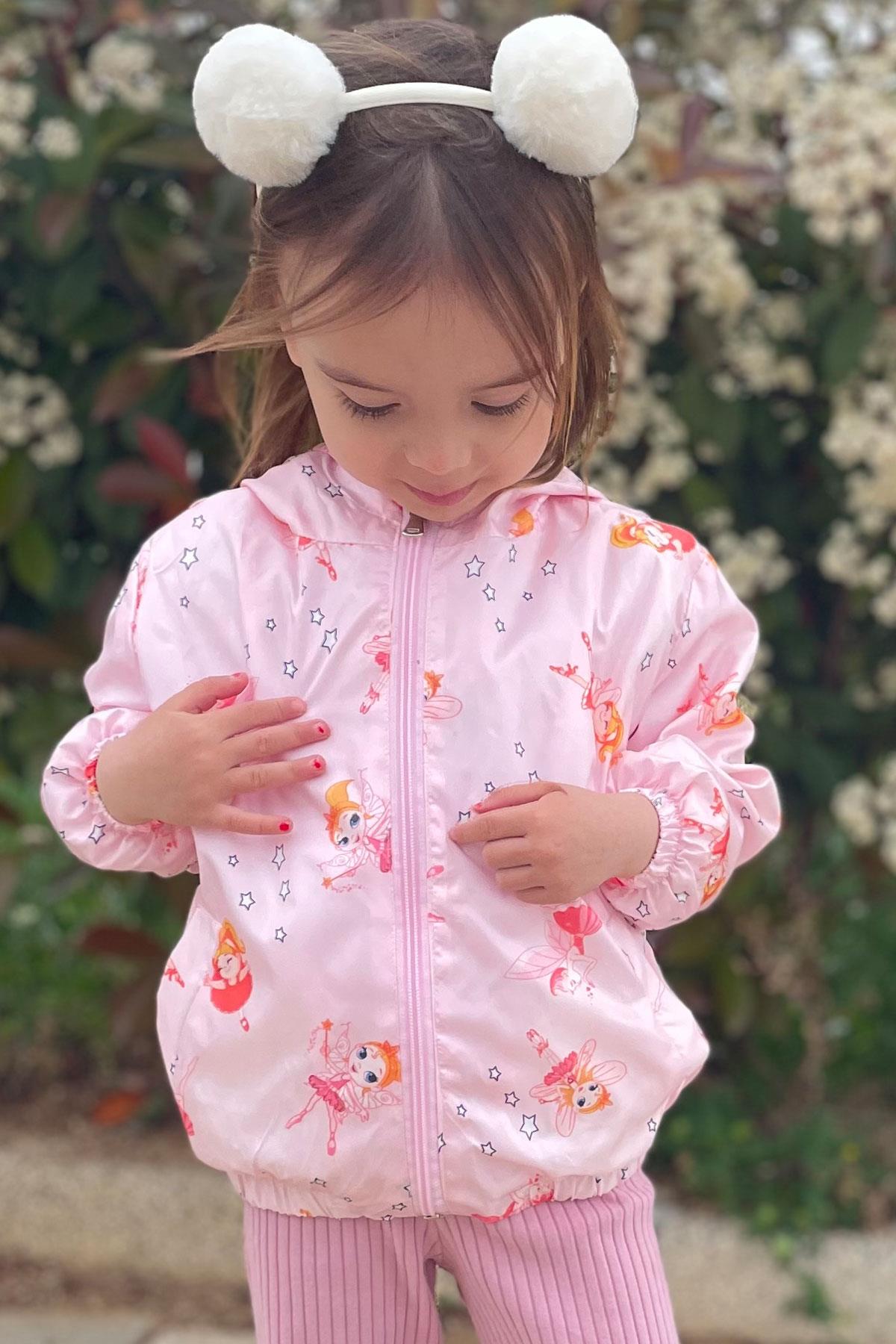 Breeze Kız Bebek Yağmurluk Sevimli Periler Desenli Pembe (1-2 Yaş)