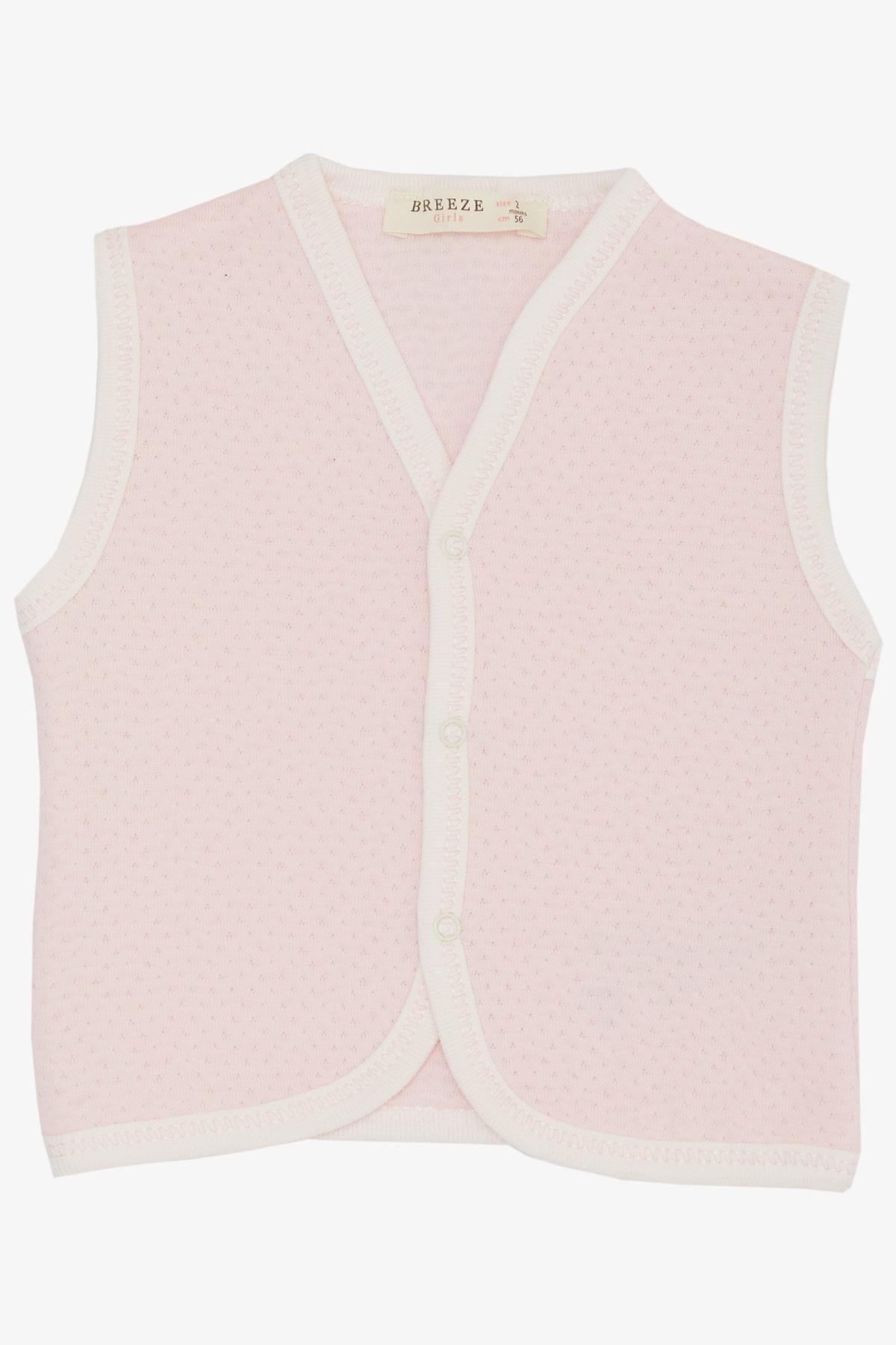 Breeze Kız Bebek Yelek Çıtçıtlı Pembe (0-9 Ay)